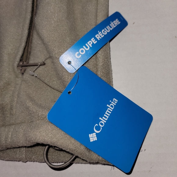 Mens NWT Columbia Fleece full zip Up Long Sleeve Collared plush jacket Tan - Picture 4 of 9